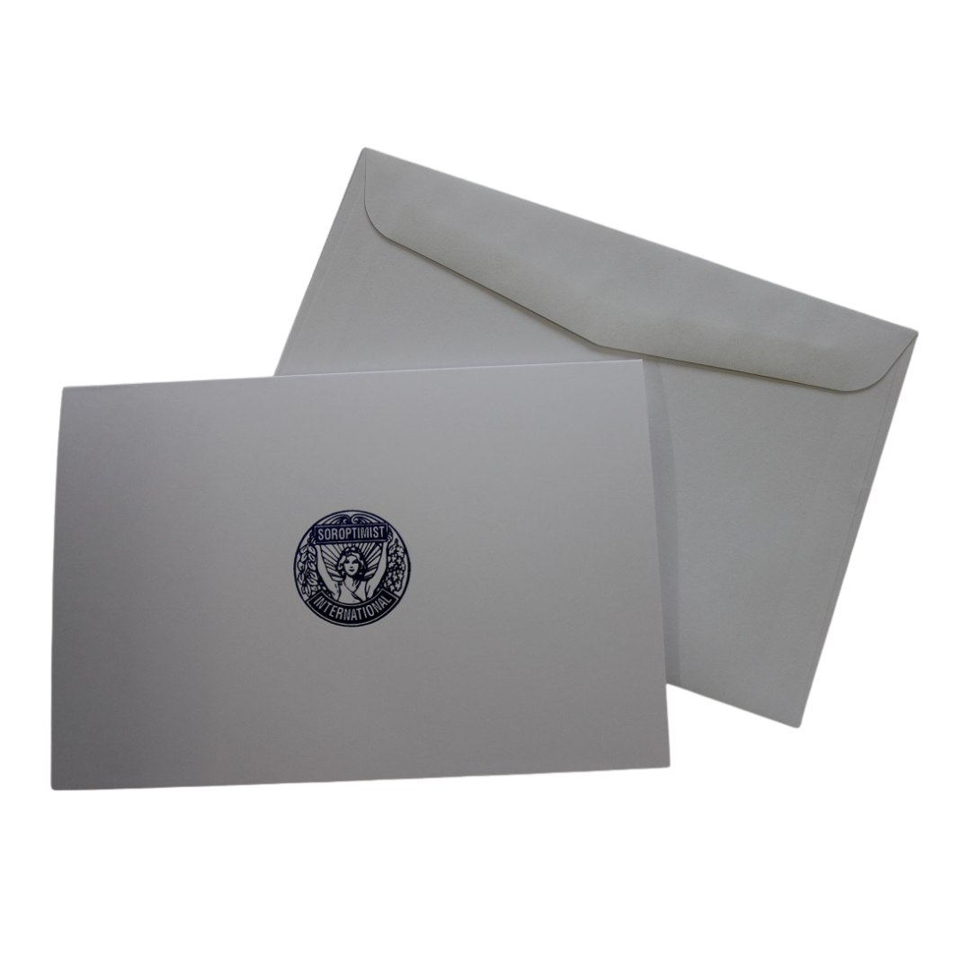 Blue Emblem Note Cards & Envelopes - Discounted Price